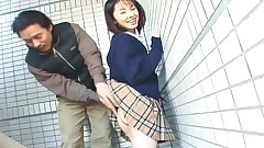Schoolgirl Seire Mochizuki gets kinky on the street.