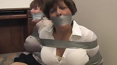 Two mature women bound and gagged