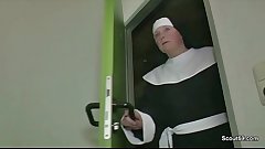 German MILF Nun Fuck With Stranger Old Man