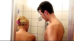 German Step-Mom help Son in Shower and Seduce to Fuck