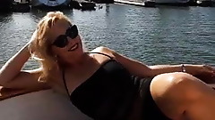 Bad Grandma hot Bathing suit on puny boat