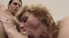 Young guy picks up old blonde and fucks her pussy hard